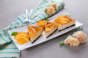 Slice of Orange Baked Cheese Cake 