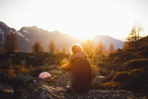Man Contemplating the Morning Sun