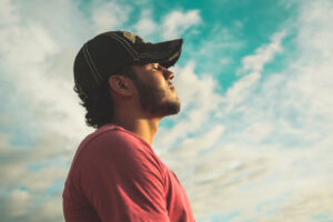 Man Breathing Fresh Air