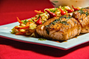 Grilled Salmon With Vegetables
